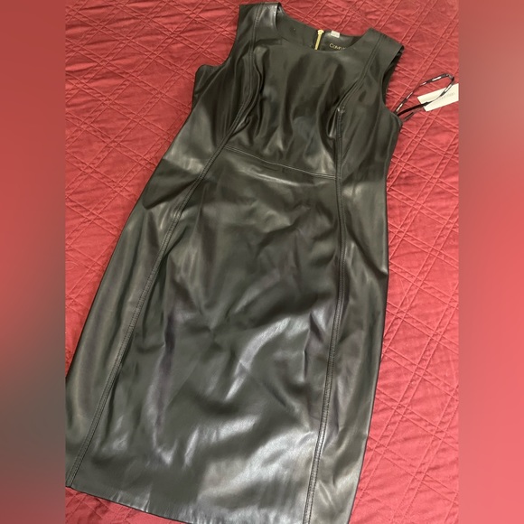 Calvin Klein Dresses Calvin Klein Faux Leather Midi Dress Black